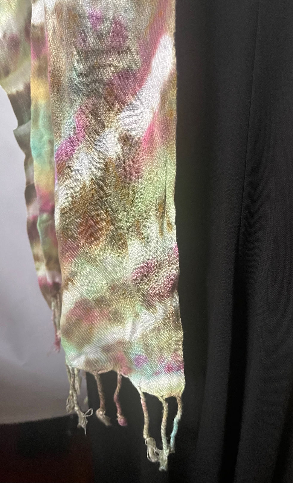 Thumbnail: Bouquet  of Colors Stripe Tie Dye Shawl 