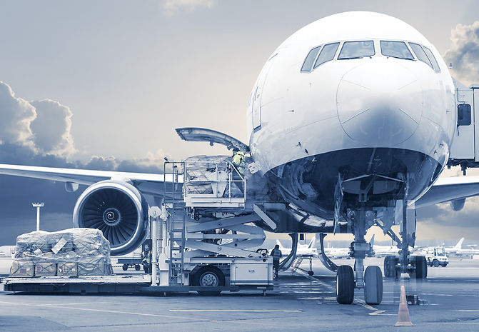 Plane loading cargo