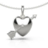 Heart arrow design 925 sterling silver pendant with white zircon stone