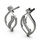 Thumbnail: Side view sterling silver swirl earrings with zircon stone detailing