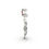 Thumbnail: Luxury 925 silver star floral hanging earring profile view with red center stone and detailed zircon frame