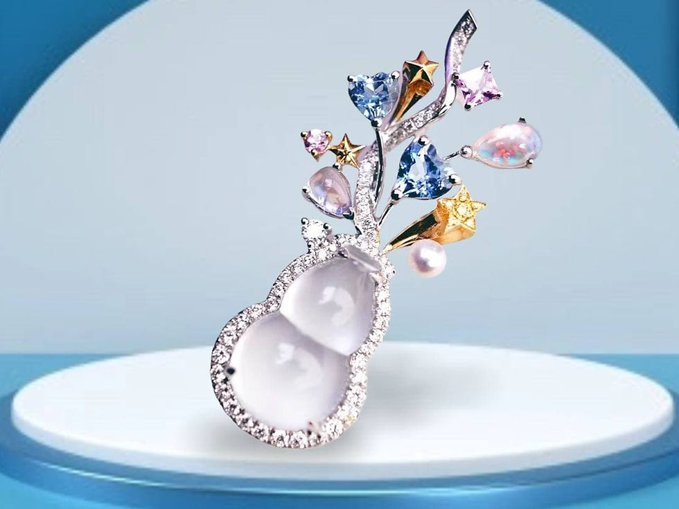 Jadeite set with Gemstone