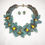 Miniatura: SET COLLAR Y ARETES TEGIDO DE CRISTAL DE FLORES