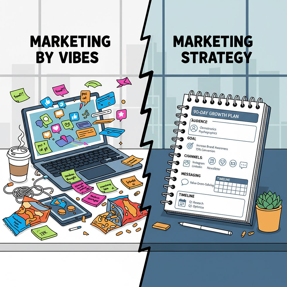 Comparison of a scattered marketing plan and a structured marketing strategy