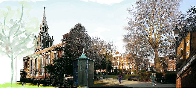 St Mary's Church garden collage