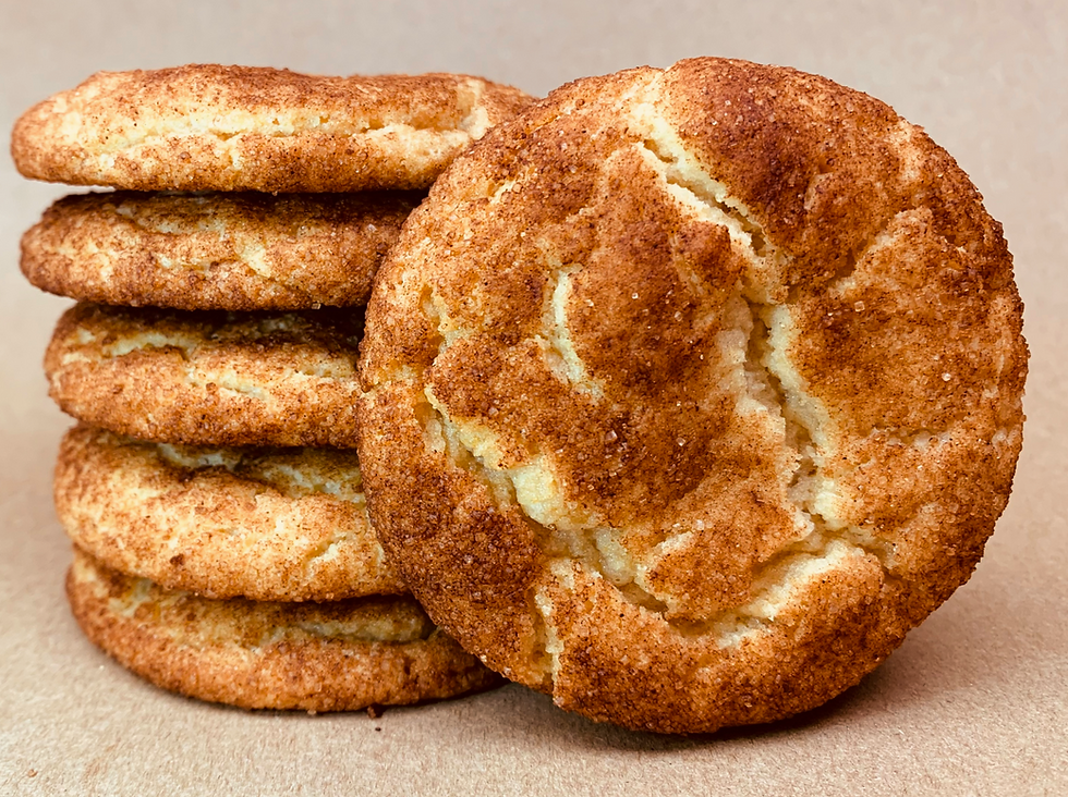 Thumbnail: a stack of five snickerdoodle cookies and one standing on end