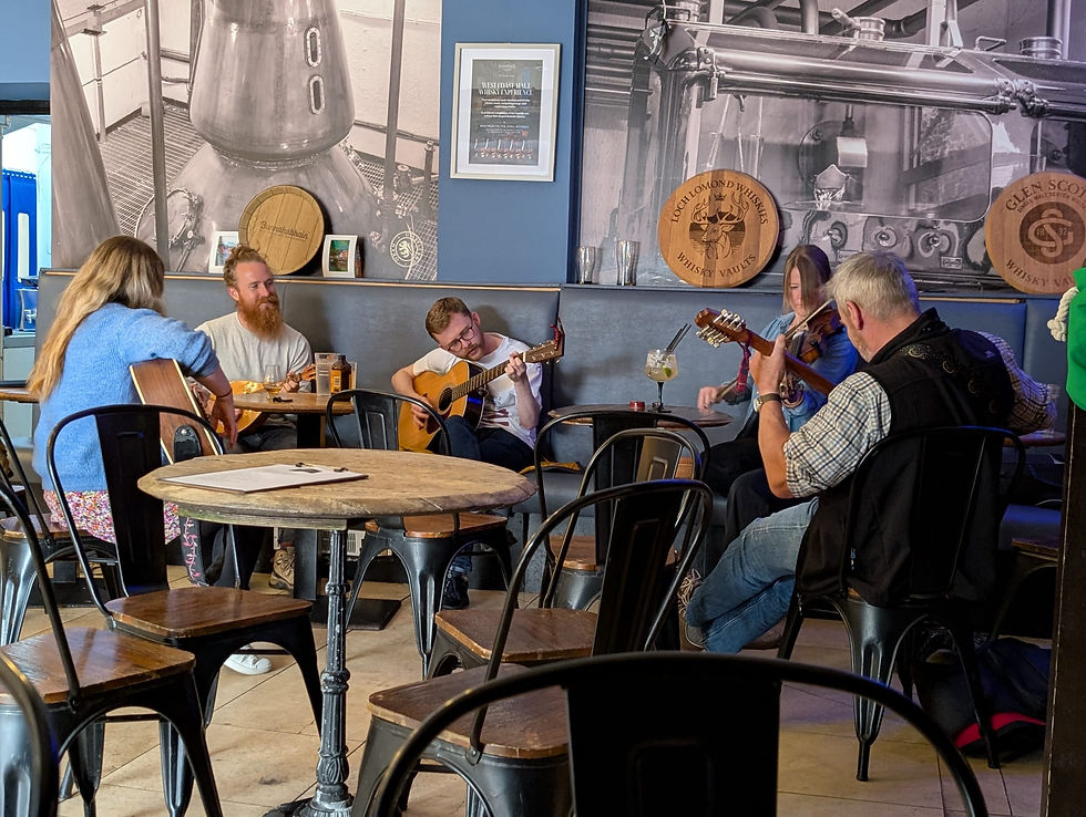 The trad session at "The Whisky Vaults" hotel in Oban