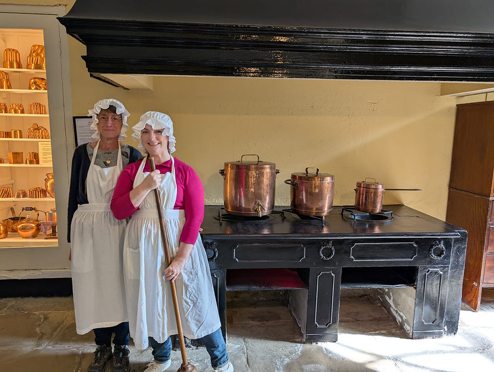 My mother-in-law and I as scullery maids!