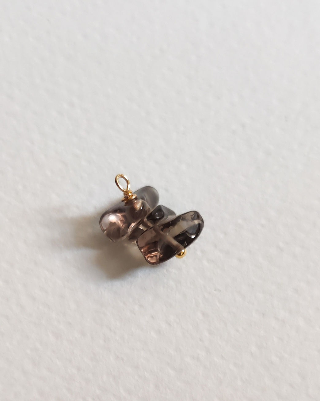 Moon’s Tribe Zera smoky quartz charm natural chip gemstone pendant for custom charm jewelry