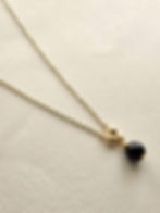 Minimal Black Tourmaline necklace for protection and grounding by Moon's Tribe