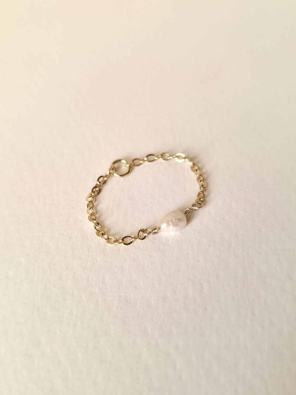 Minimal freshwater pearl ring for self love and feminine energy