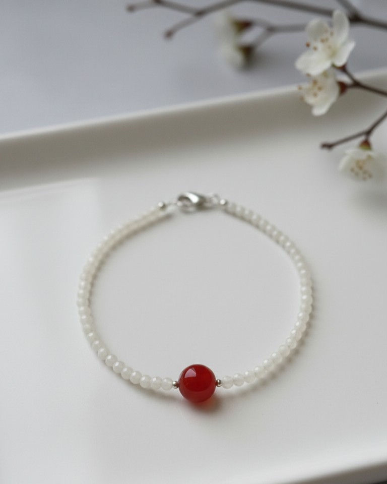 Moon’s Tribe moonstone and carnelian bracelet for creativity, emotion, and Sacral Chakra support