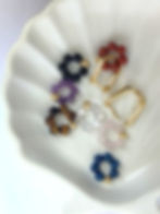 Moonspell 18kt Gold Filled hoop with 7 detachable gem earrings charms, anti tarnish jewelry set