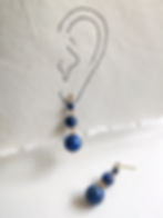 Lapis Lazuli statement earrings in gold filled brass by Moon Tribe crystal jewelry