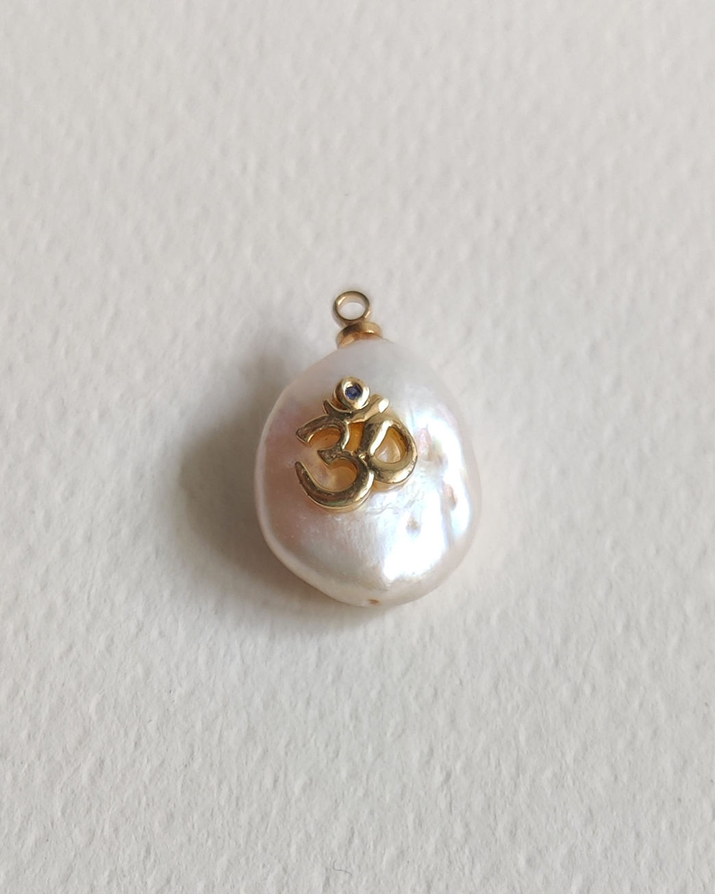 Moon’s Tribe Om pearl charm jewelry freshwater pearl pendant