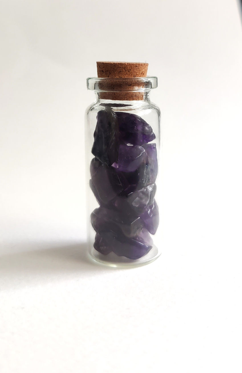 Amethyst crystal mini jar| Amethyst gemstone mini jar