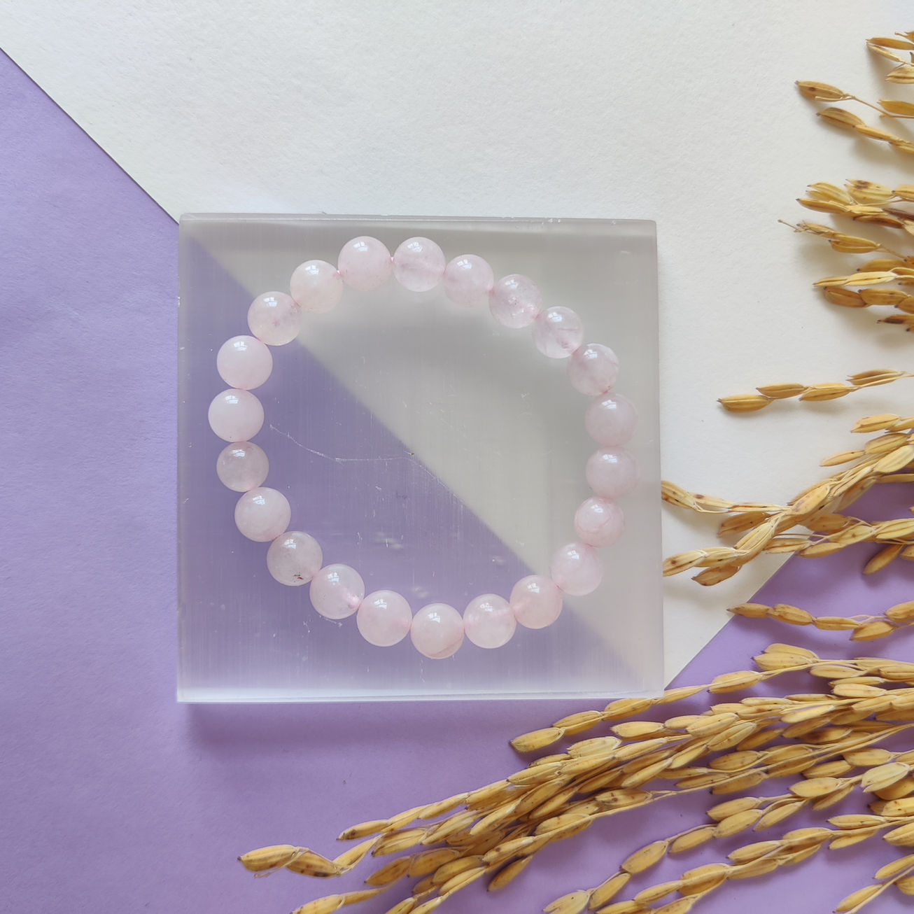 8mm Rose Quartz healing bracelet for love, self-worth, and emotional healing