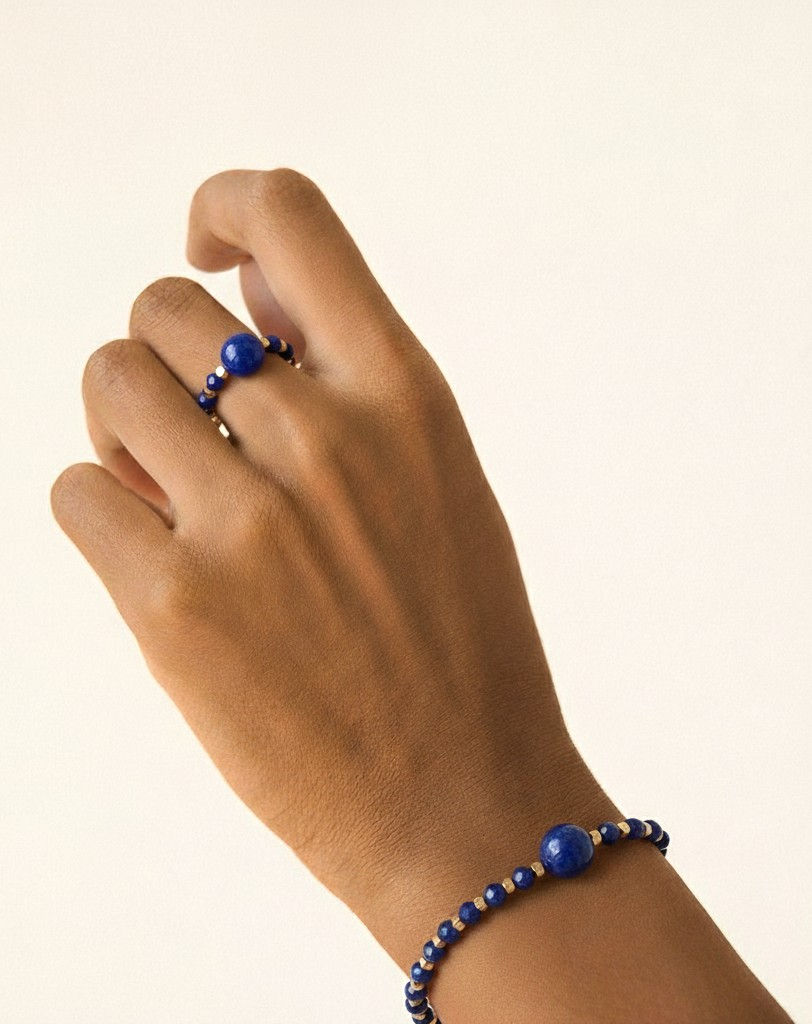 Moon’s Tribe lapis lazuli ring designed with natural gemstone for clarity and confident expression