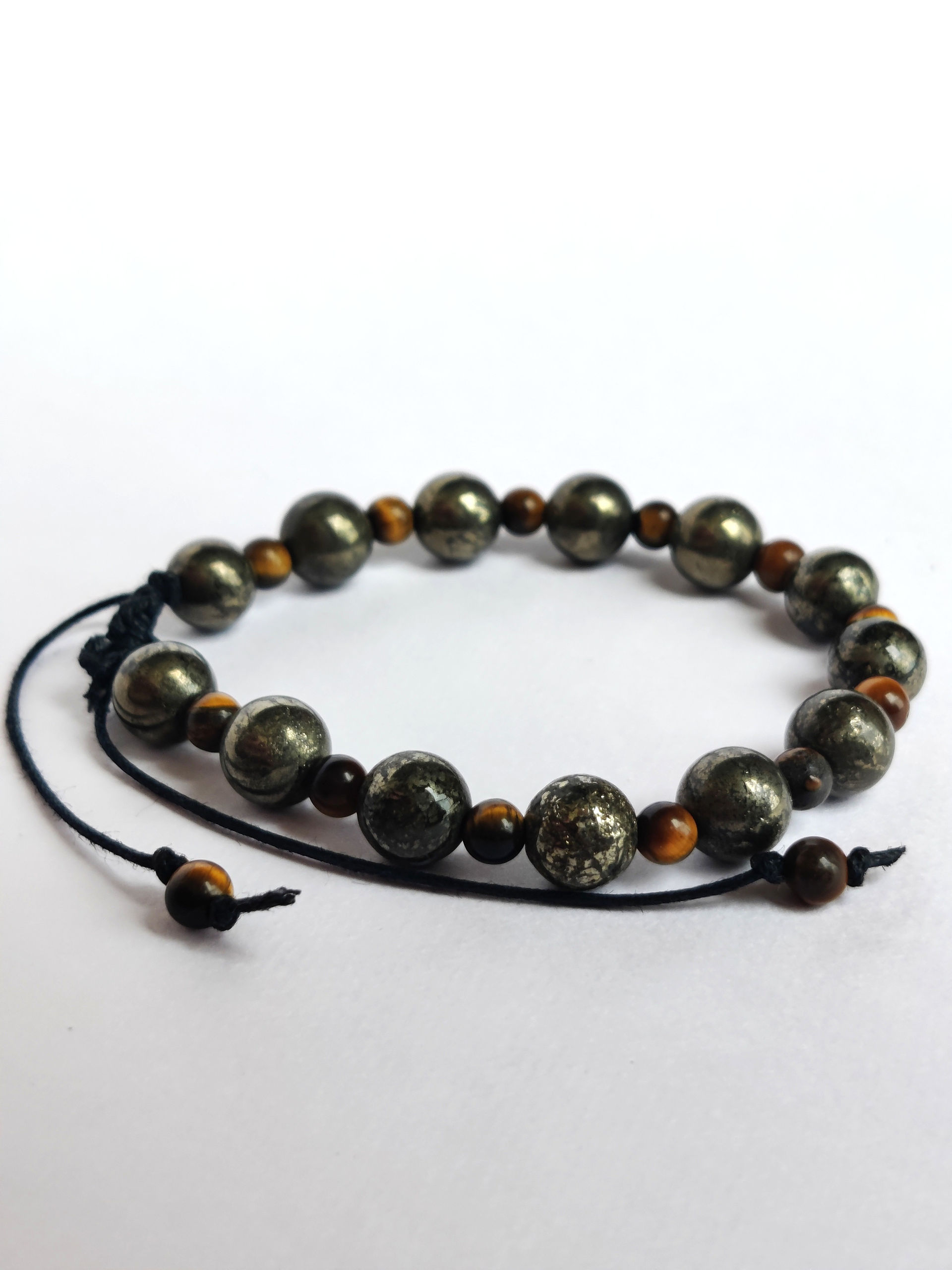 Manifestor Bracelet – Pyrite Stone Bracelet with Tiger’s Eye for Confidence