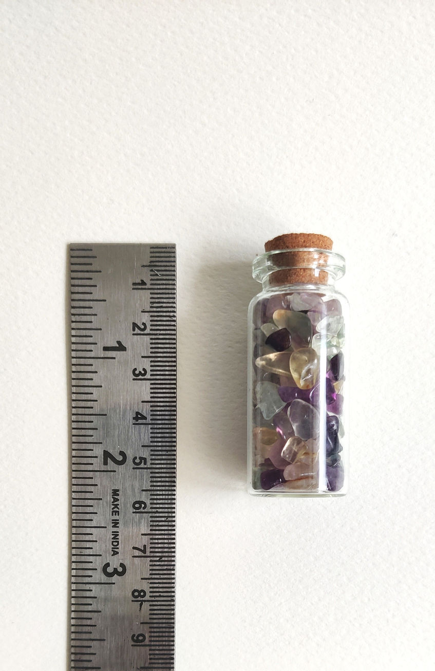 Fluorite crystal mini jar | fluorite gemstone mini jar for home decor