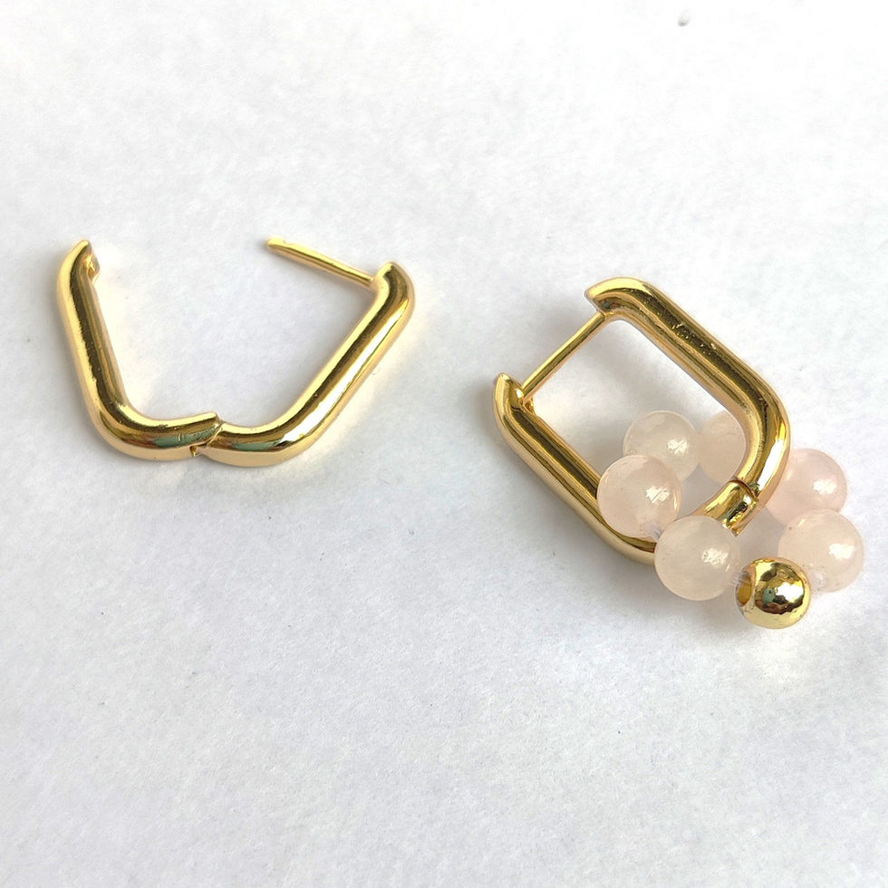 18kt Gold Filled anti tarnish jewelry hoop, detachable Rose Quartz jewelry component