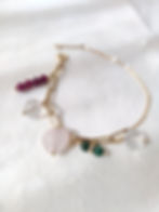 Rose Quartz Gemstone charm bracelet for love and compassion by Moon's Tribe