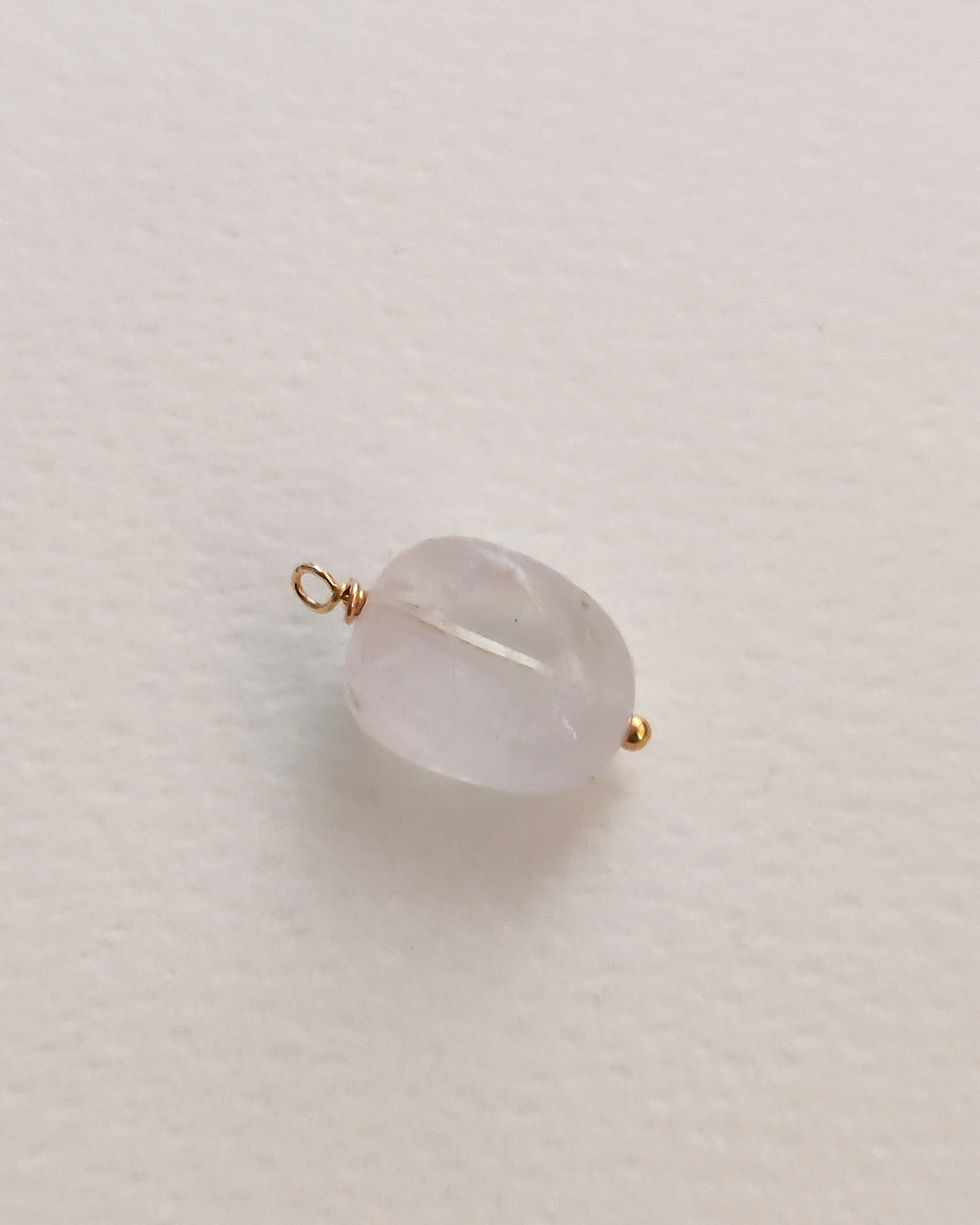 Moon’s Tribe Cara rose quartz charm natural nugget gemstone pendant