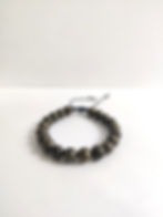 Tara Men's original pyrite bracelet with polished stone beads and silver accent