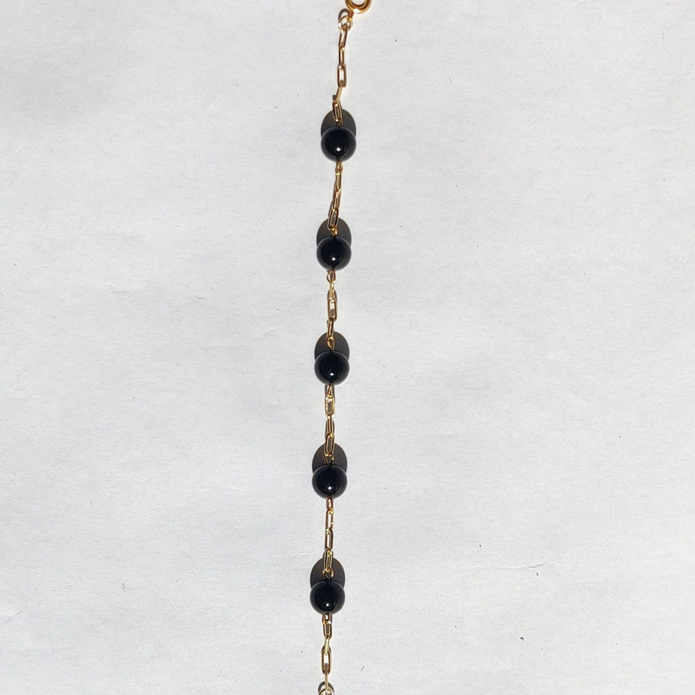 Minimal black gemstone bracelet for protection and everyday energy jewelry