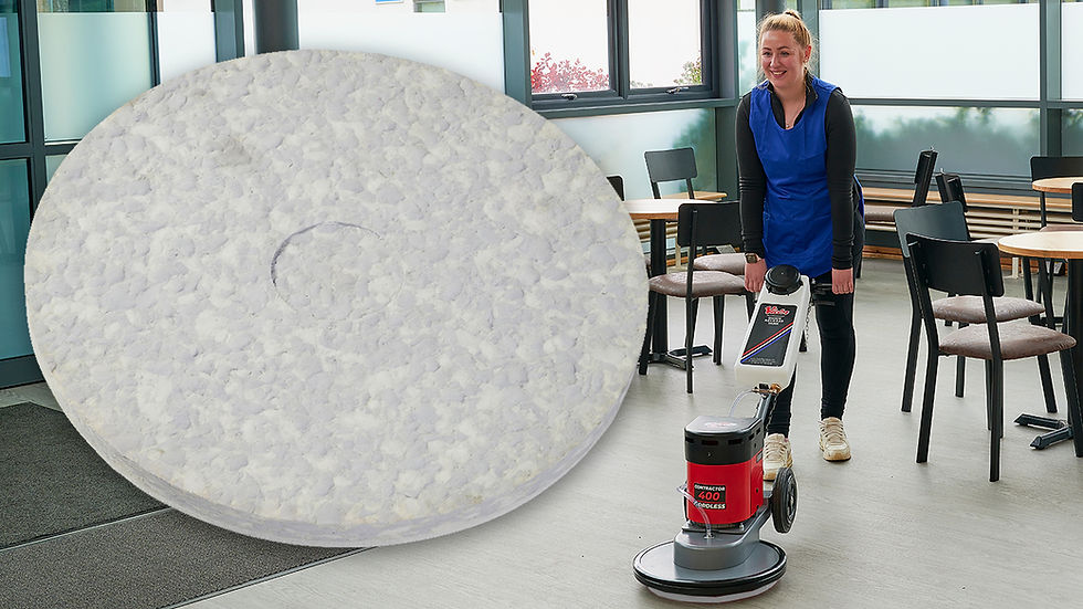 Victor Melamine Floor Pads being used on a Rotary Machine