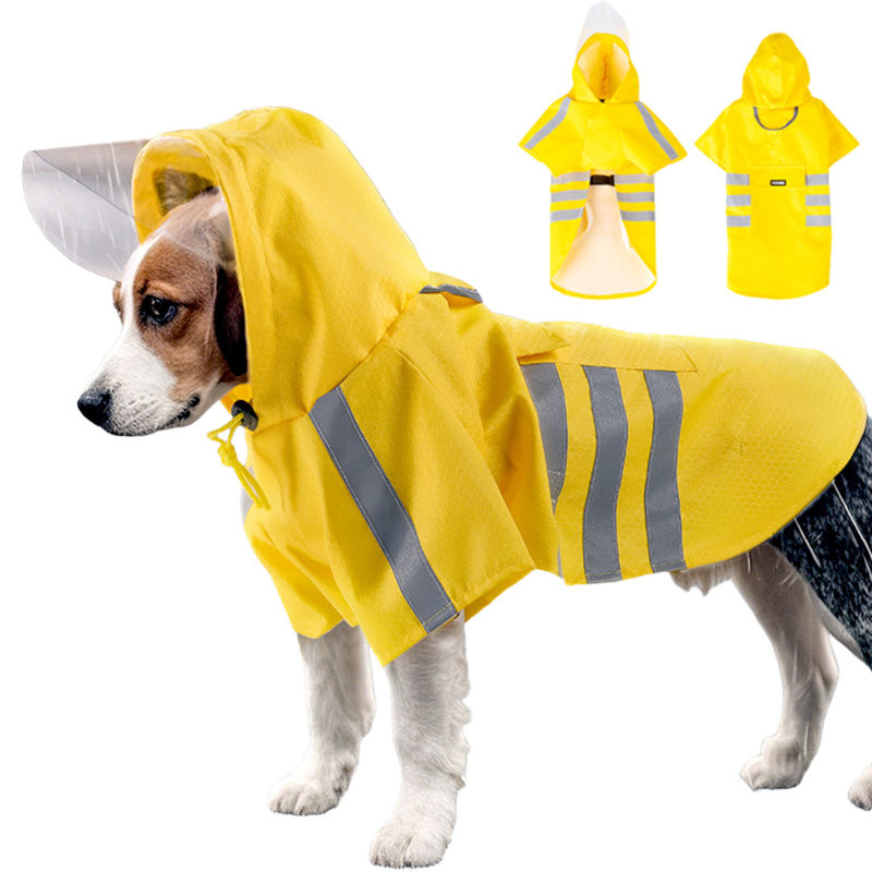 Miniaturbild: 2026 New Waterproof Reflective Dog Raincoat Hooded Summer Lightweight Puppy Rain