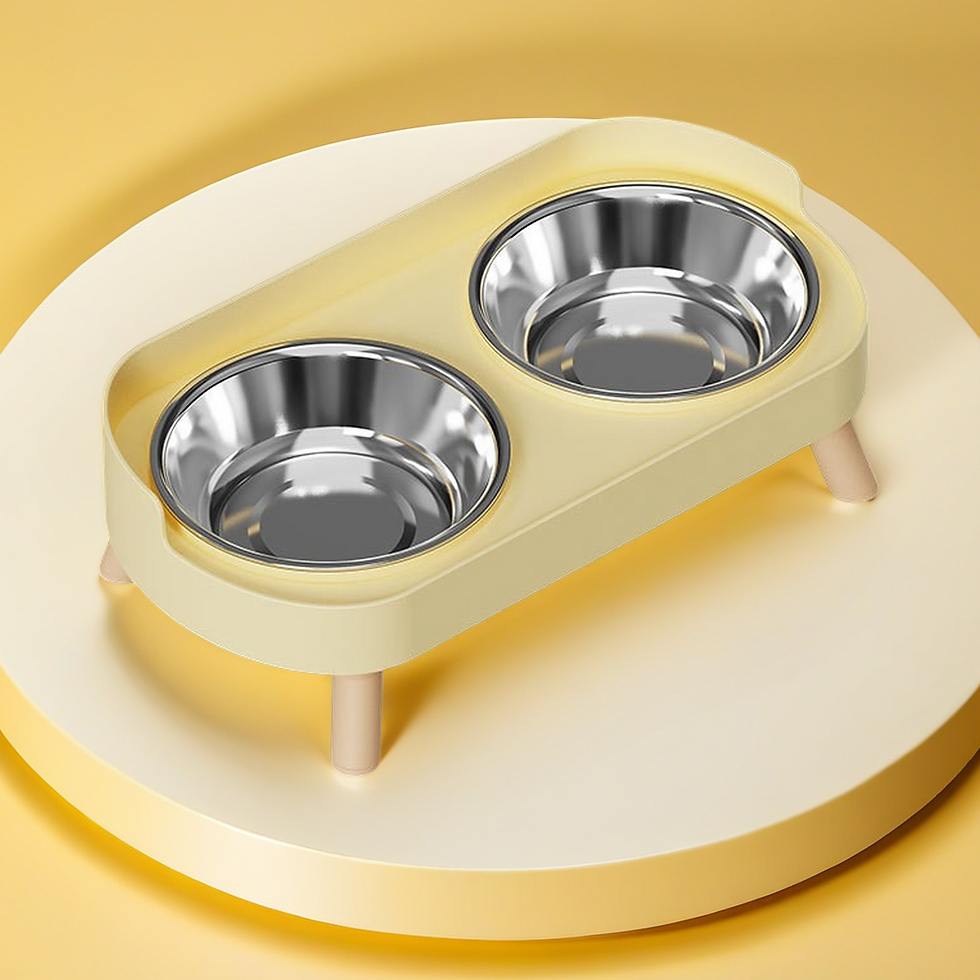 Miniaturbild: Dopamine Colorful Elevated Pet Feeder: Dual Stainless Steel Bowls with Neck Supp