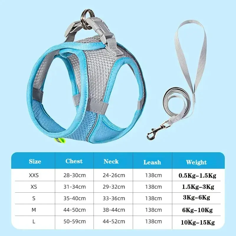 Miniaturbild: Soft mesh dog chest strap, suitable for training walks, adjustable dog vest, sui