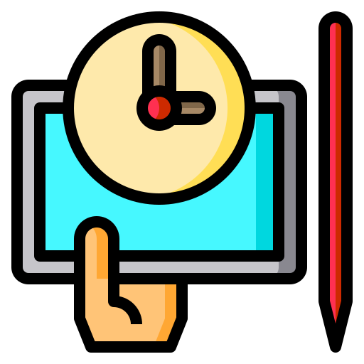 planning icon with pencil and clock