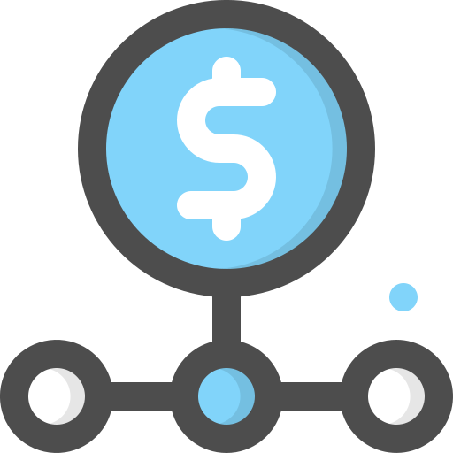 Cost tracking and distribute icon
