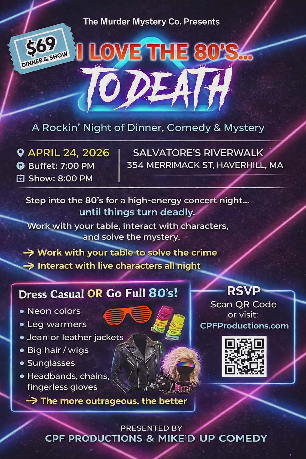 I Love The 80's To Death - Mystery Murder Dinner Show
