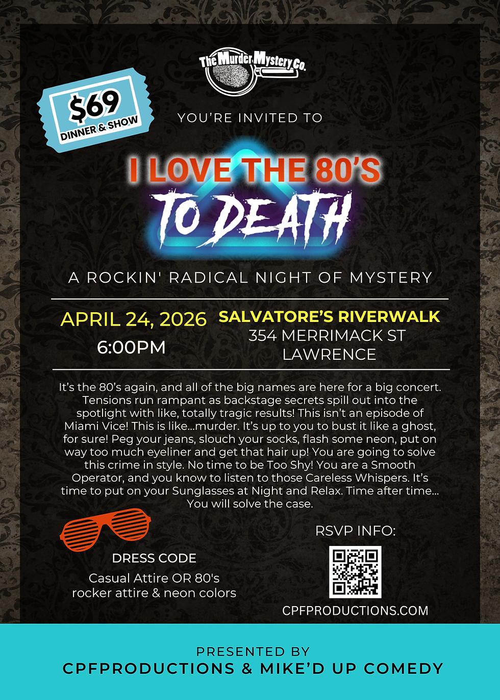I Love The 80's To Death - Mystery Murder Dinner Show