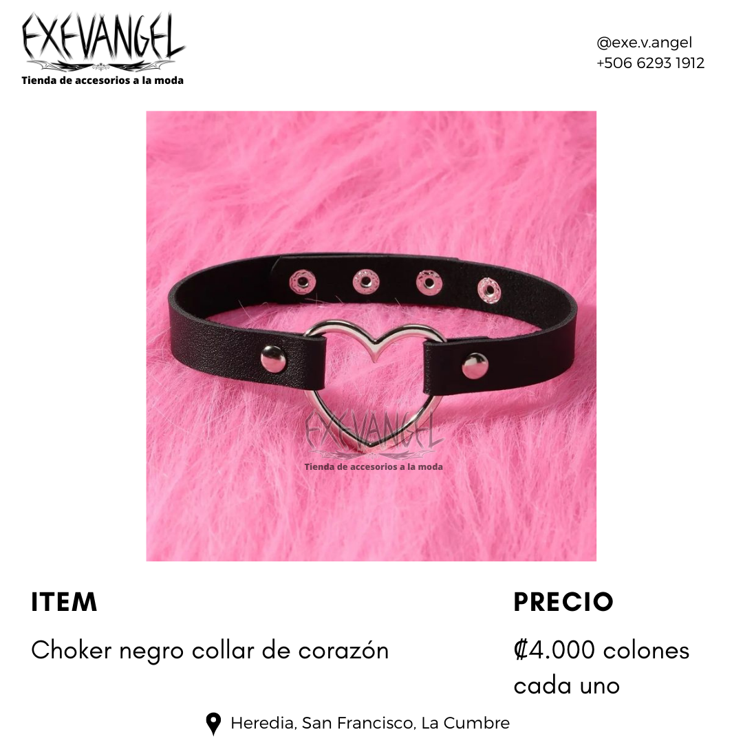 🔥Choker Goth Negro de Corazón