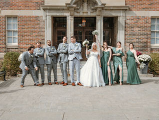 Wedding Party in front of the Newcastle community hall.