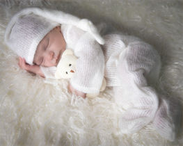 Monotone newborn portrait