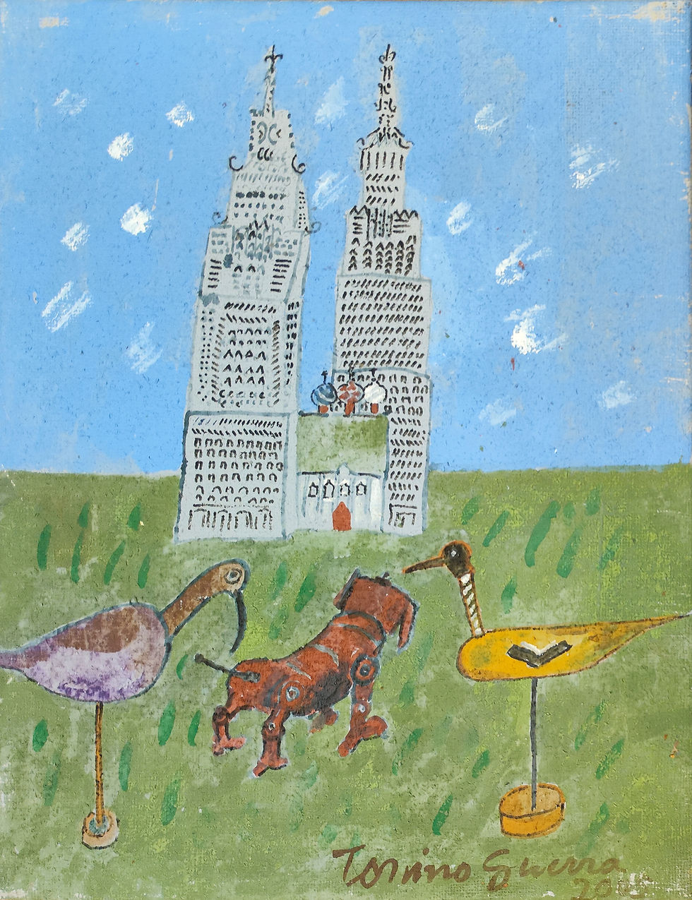 Tonino Guerra, Senza titolo - 2005, affresco su tela, cm 50X40