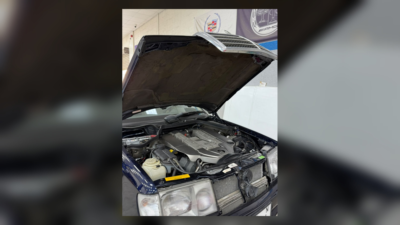 Mercedes W124 with AMG M113K supercharged V8 engine project at MPG Max Performance Garage in Dubai
