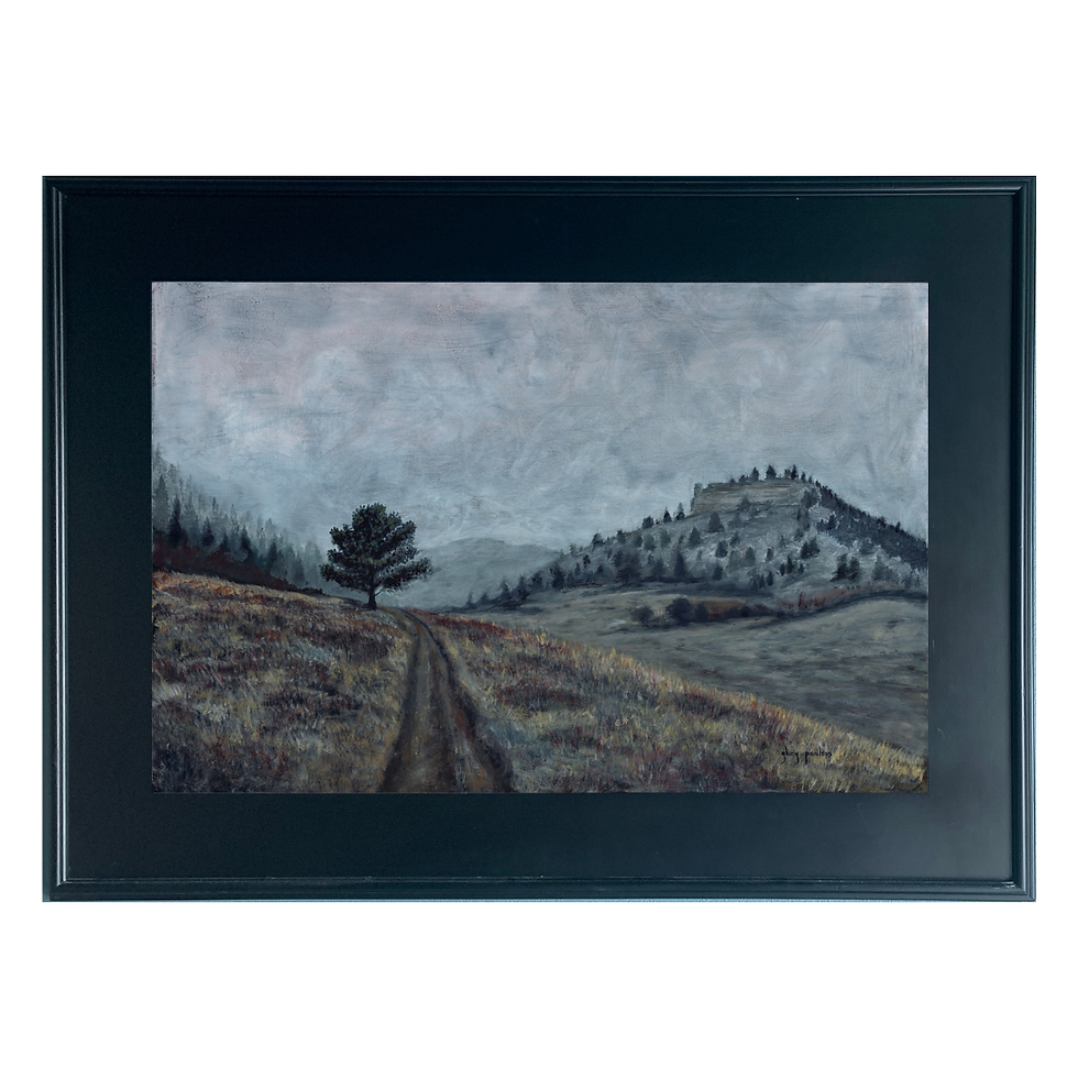 Thumbnail: "Into the Fog" (at Spruce Mountain), 24 x 36 Oil on Linen