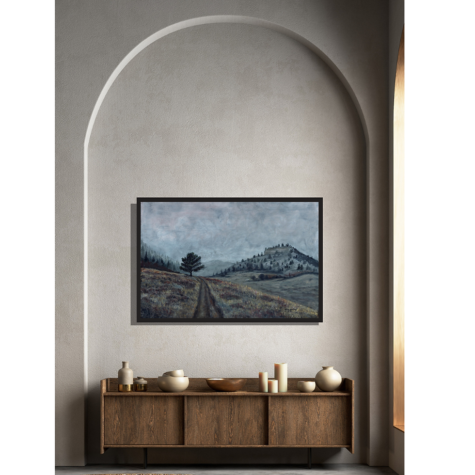Thumbnail: "Into the Fog" (at Spruce Mountain), 24 x 36 Oil on Linen