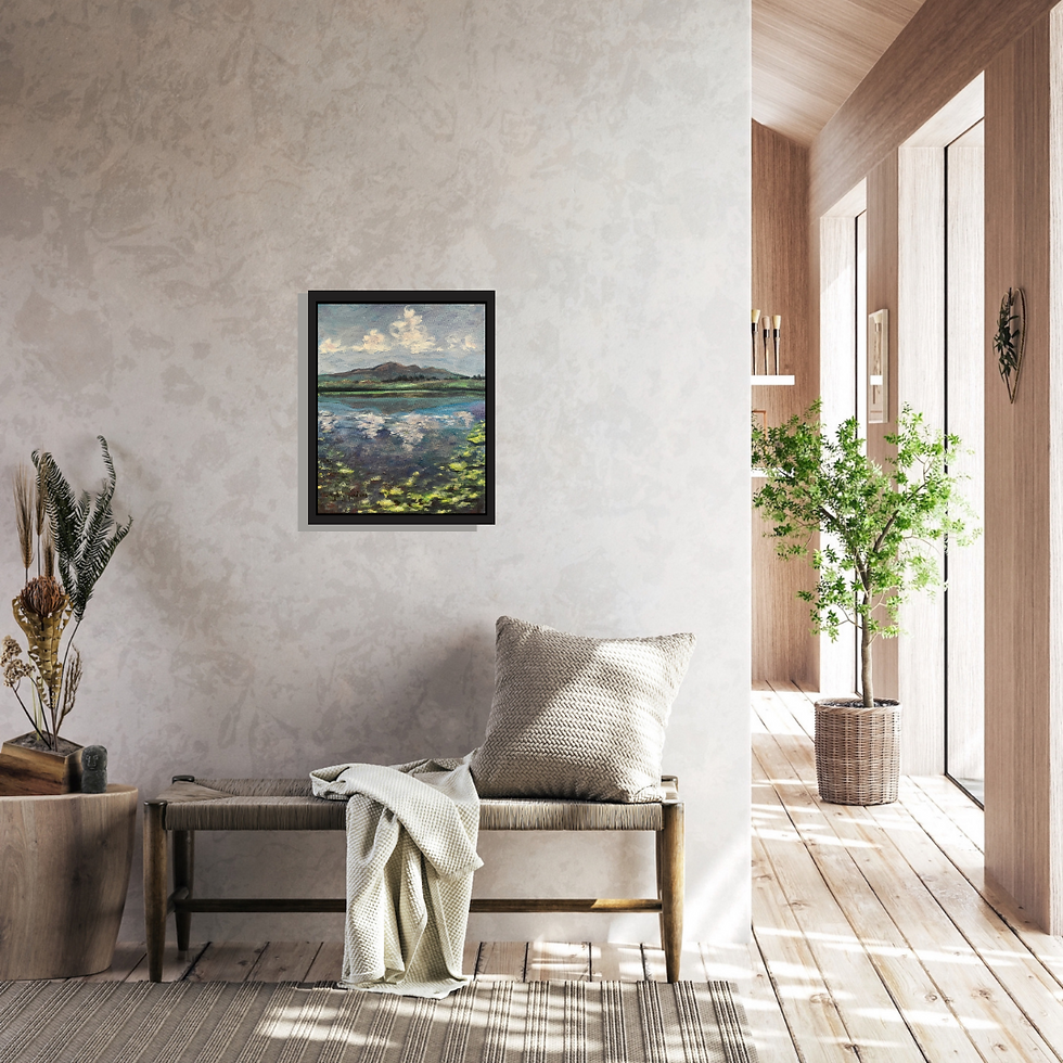 Thumbnail: Original Artwork "Pike's Peak Reflections" Oil Painting by Glory Paulson Fine Art Long Blue Line gift Air Force Academy