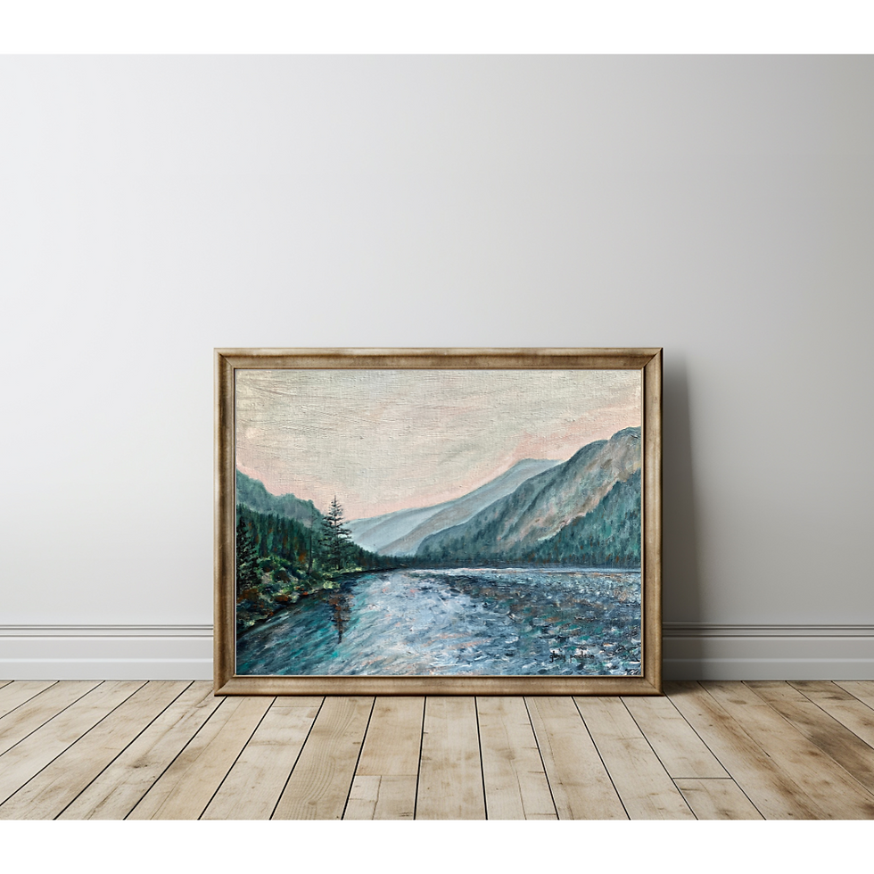 Thumbnail: Signed Print of "Summer's End at a Mountain Lake"