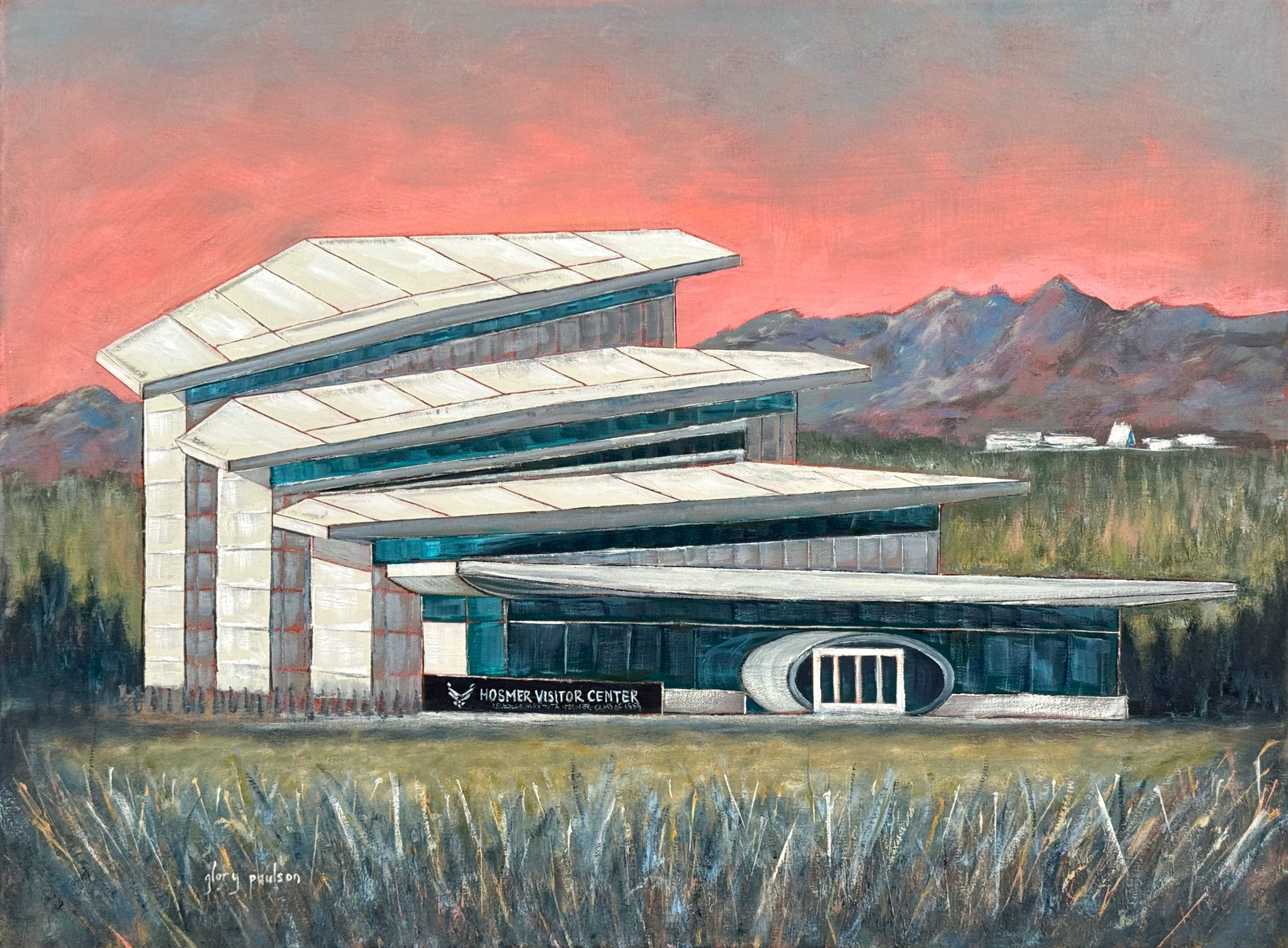 Hosmer Visitor Center fine art oil painting, new USAFA Visitor Center