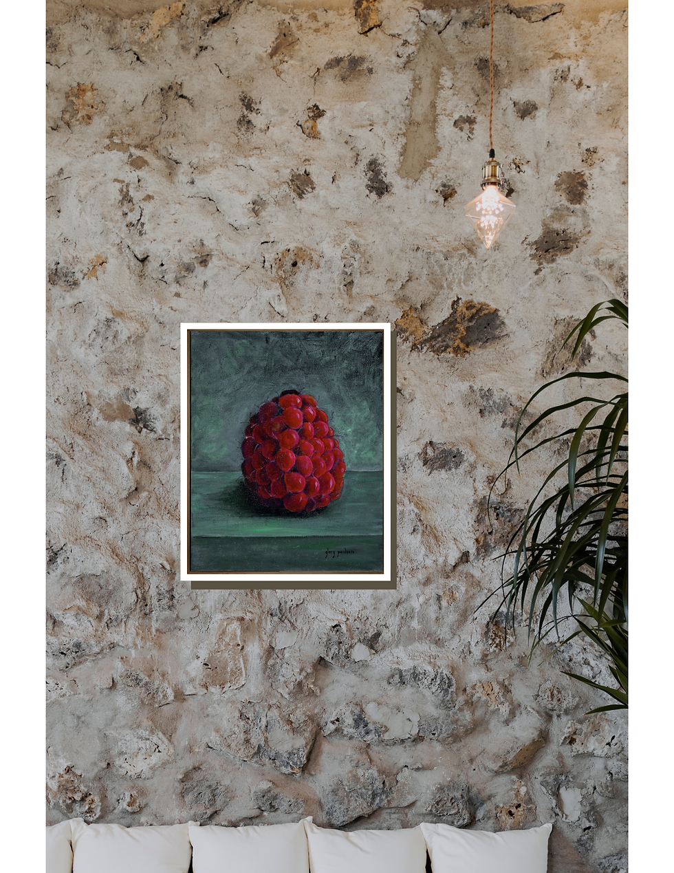 Thumbnail: Stoic Raspberry , 10" x 8" x 1.5" Oil on Canvas