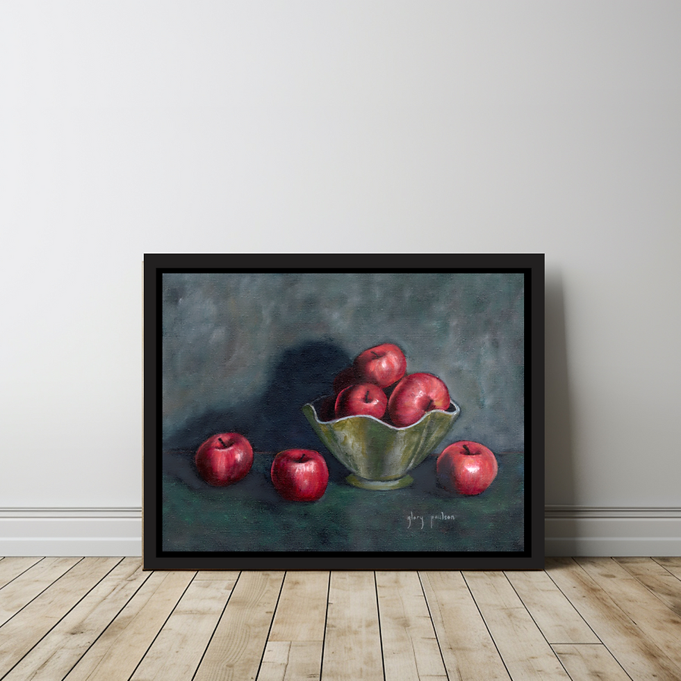 Thumbnail: "Apples in Wave Bowl," 11 x 14 Oil on Canvas