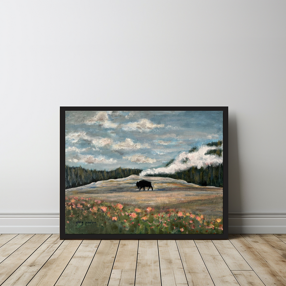 Thumbnail: Old Faithful, a Bison at Home, 11" x 14" Oil on Canvas
